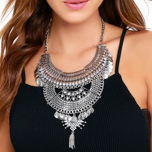 Lulu’s Boho Silver Statement Necklace
